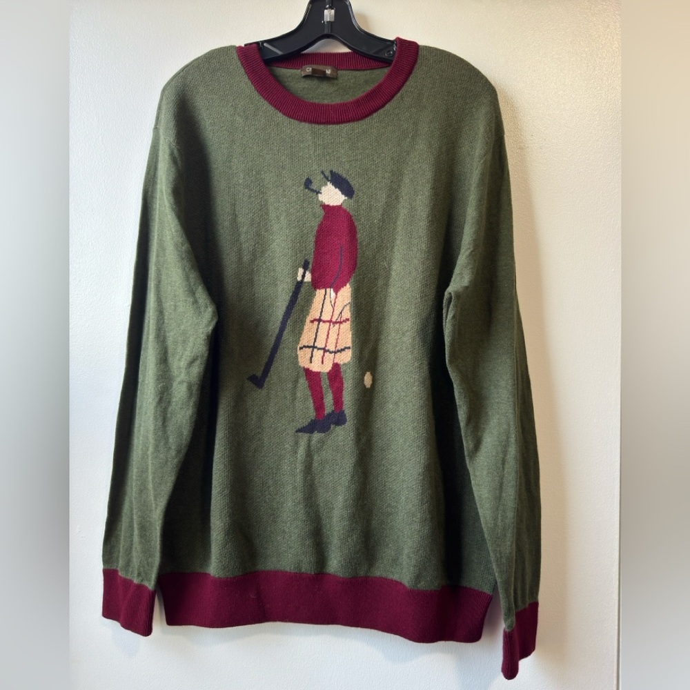 Cesarani Men’s Golf Pint Crewneck Sweater Sz L